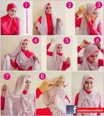 Hasil gambar untuk cara memakai kerudung segi empat