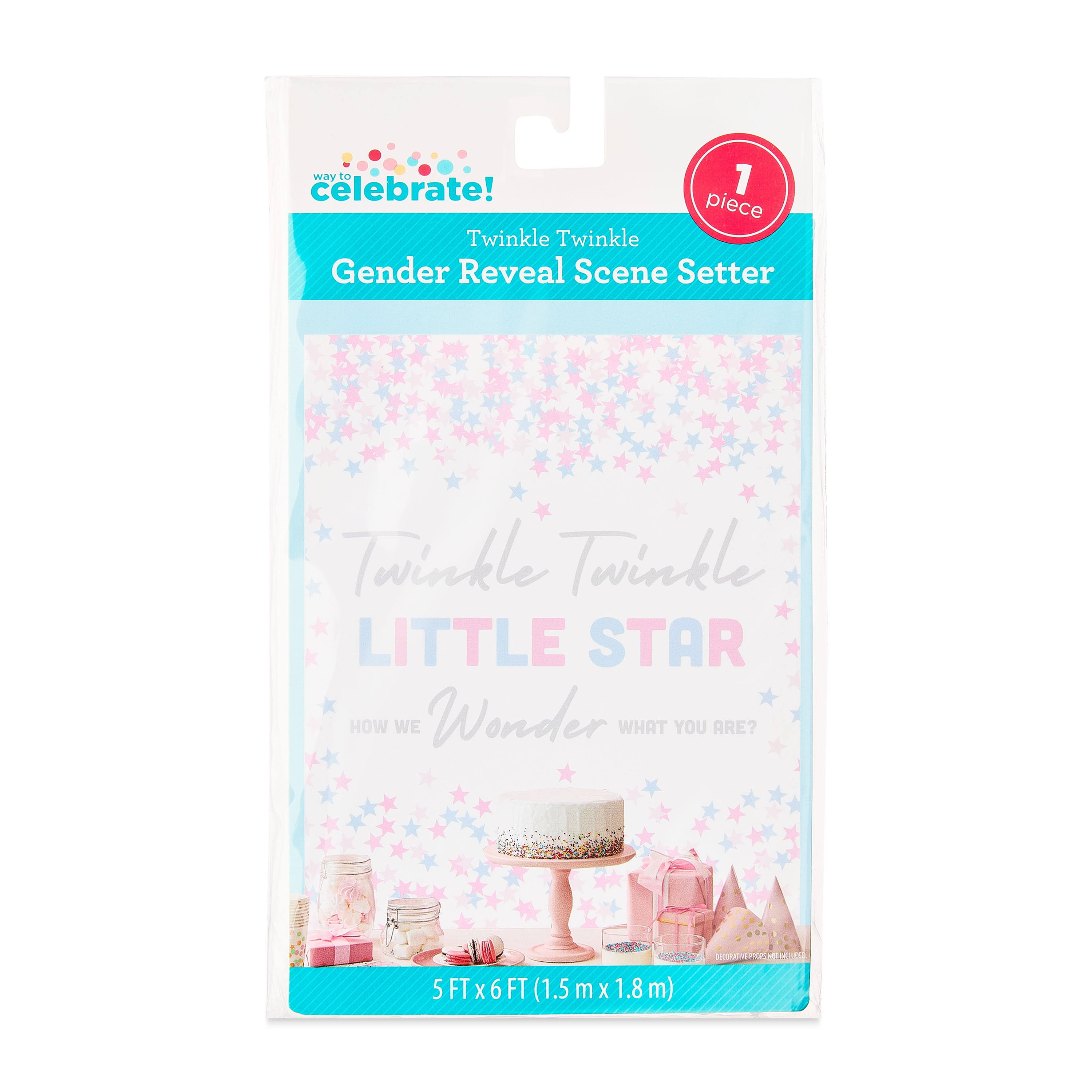 Pink/blue Twinkle Twinkle Gender Reveal Plastic Scene Setter