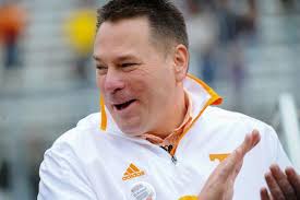 Mar 16, 2014; Bristol, TN, USA; Tennessee Volunteers head coach Butch Jones before the NASCAR Food City 500 at Bristol Motor Speedway. - butch-jones-nascar-food-city-5001