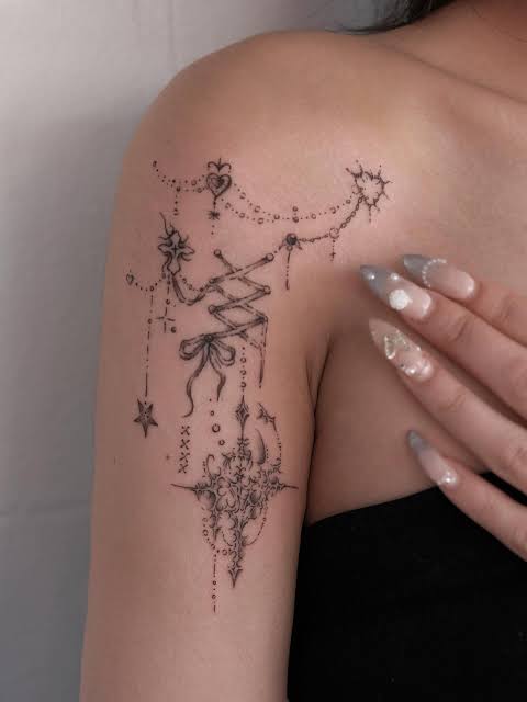 Cyber sigilism shoulder tattoo for Celine. @block03studio #tattoo ...