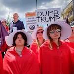 marches women's rights slam Trump,