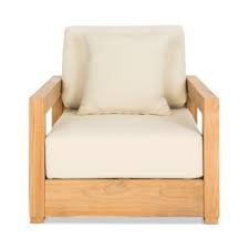 CPT1000A-CASING Montford Brazilian Teak Armchair&#44; Teak & Beige, Cushions Only 