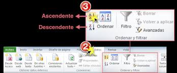 Resultado de imagen para ordenamiento de datos en excel 2010