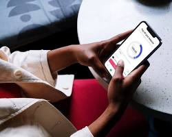 Image of person using a mobile banking app