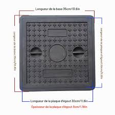30 x 30 cm Square Manhole Cover with Frame, Septic Tank Lid ...