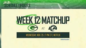 2026 schedule update: Packers at Rams slated for night before Thanksgiving