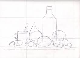 Image result for still life grid drawing