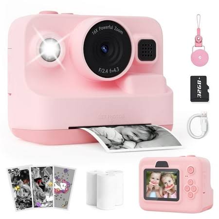 Prysyed Upgrade Camera Instant Print, 1080p HD Digital Video Camera, Birthday Gift for Girls and Boys