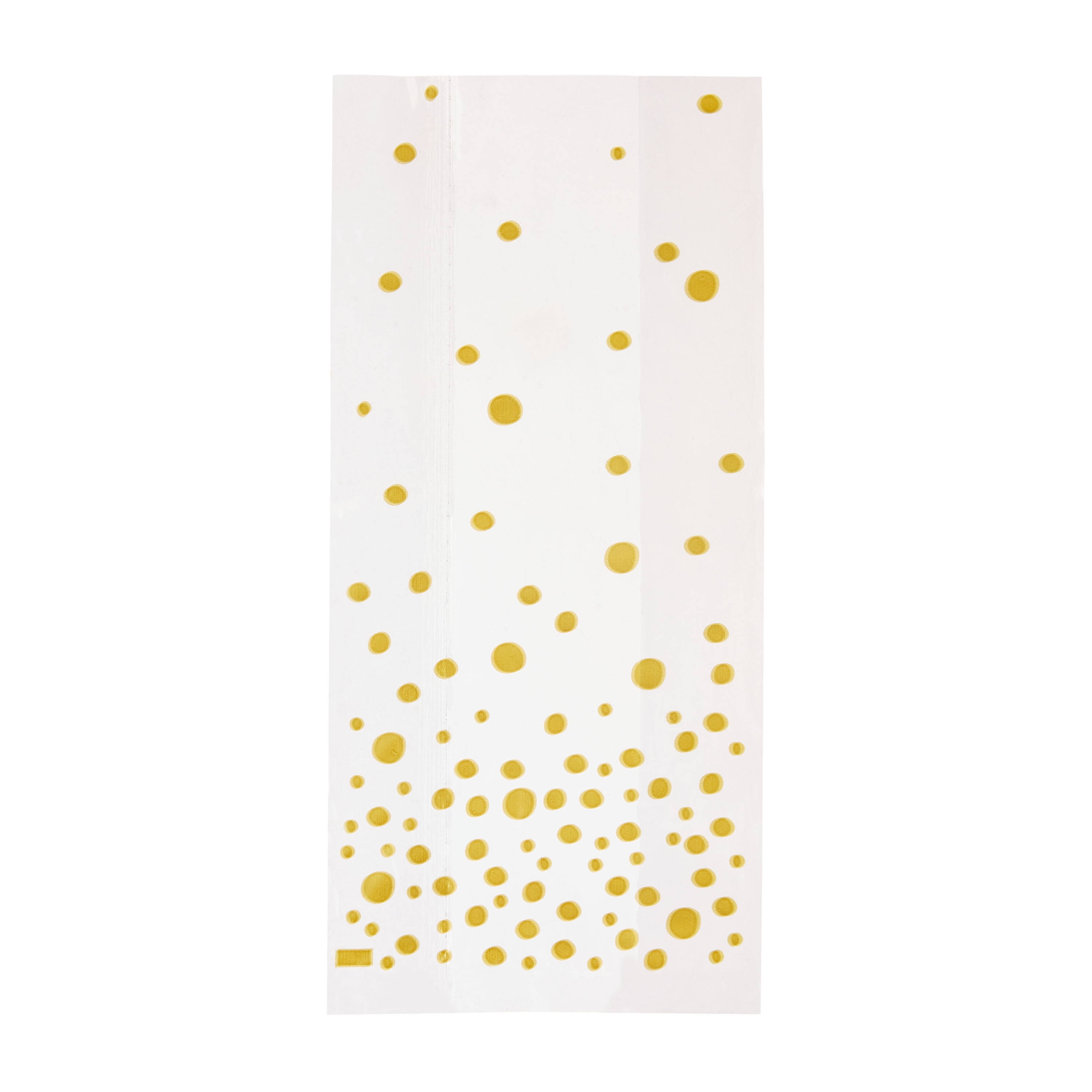 Gold Dot Treat Bags with Twist Ties 5" x 3" x 11