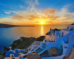 Gambar Santorini sunset