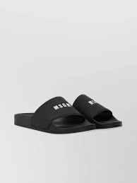 MSGM Logo flat sole slide sandal | The Fashion Square
