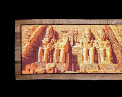 Image of painting or photograph depicting Abu Simbel, capturing its beauty and grandeur.