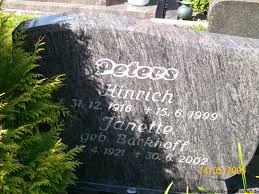 Grab von Janette Peters (geb. Barkhoff) (12.04.1921-30.06.2002 ...