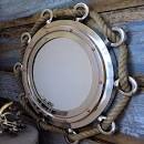 Porthole mirror with rope