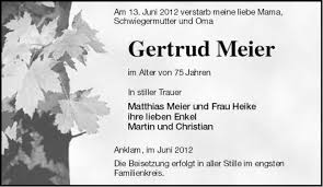 Gertrud Meier | Nordkurier Anzeigen - 006205806501