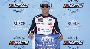 Denny Hamlin wins the pole for Michigan NASCAR Cup race