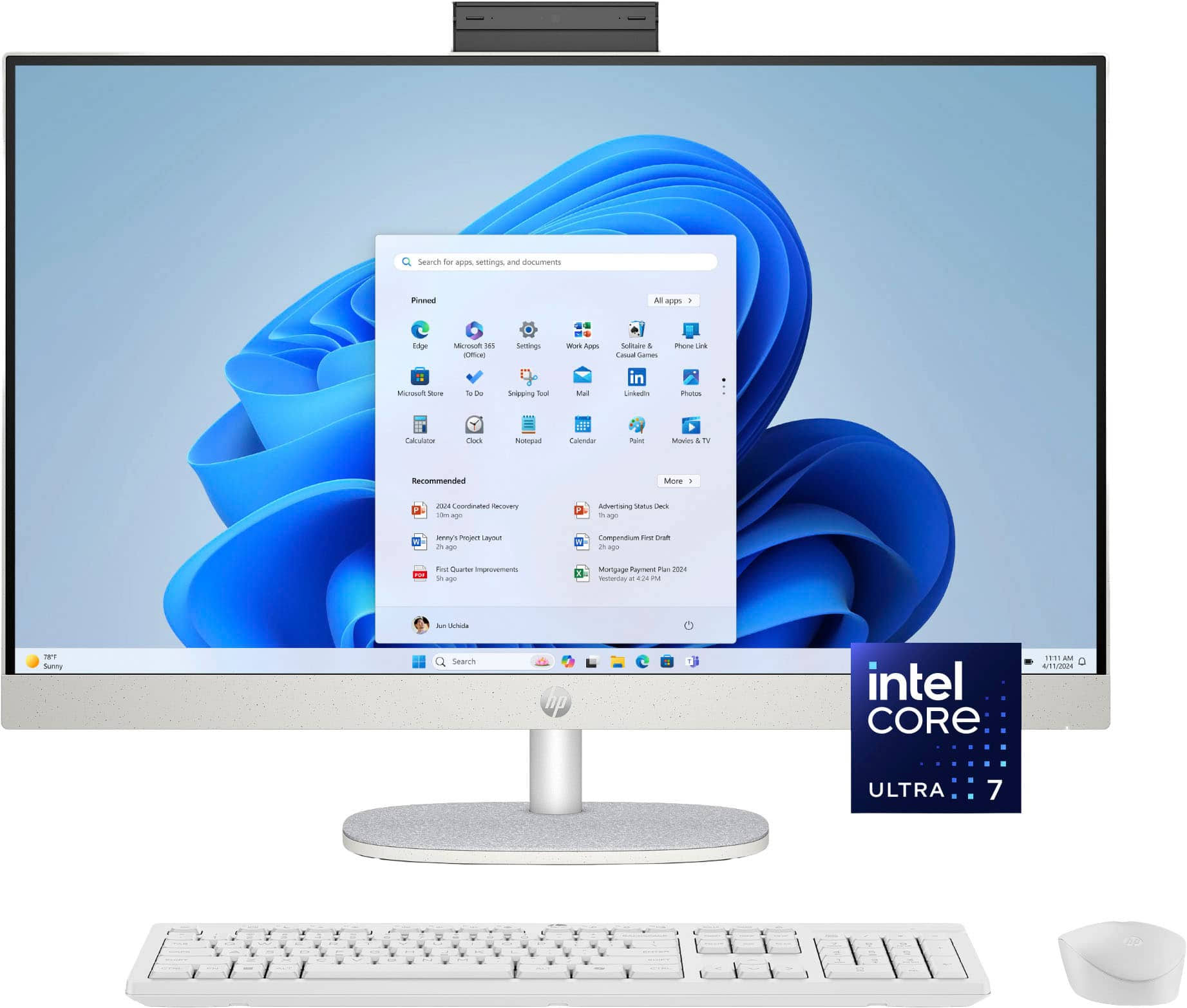 HP 27"" Full HD Touch-Screen All-in-One with Adjustable Height Intel Core Ultra 7 225U 2025
