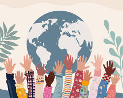 earth and happiness symbols world peace concept, δημιουργία από AI