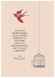 Photo: Love can never possess. Love is giving freedom to the other ... via Relatably.com