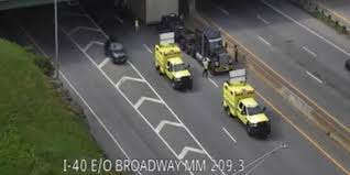 I-40 traffic reduced to one lane after oversized load hits Broadway Bridge