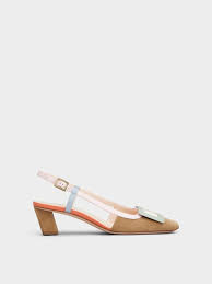 Escarpins Slingback Belle Vivier en cuir velours