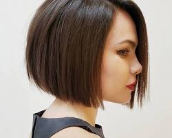 Blunt cut hairstyle