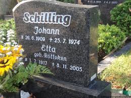 Grab von Johann Schilling (26.06.1909-25.07.1974), Friedhof ...