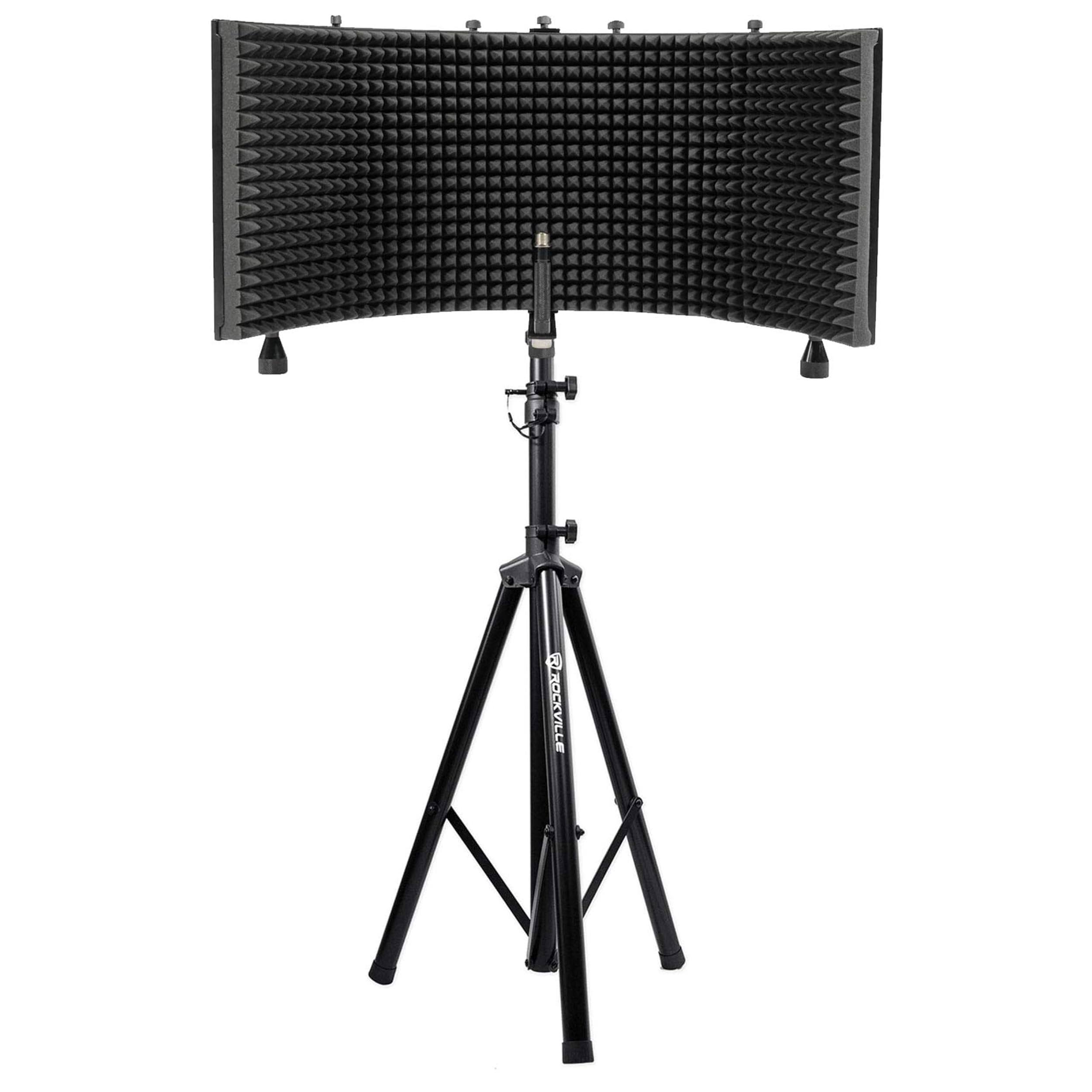 Rockville Recording Studio Microphone Isolation Shield + Heavy Duty Tripod Stand