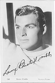 LARRY &quot;BUSTER&quot; CRABBE (born on the 7th February 1908 in Oakland CA, died on the 23rd April 1983 in Scottsdale AZ). Signed picture of Larry Buster Crabbe - flash4