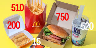 Image result for calories in popular fast foods