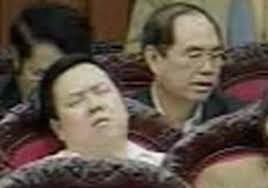 Khi ông Nghị Nguyễn Minh Thuyết đang phát biểu thì VTV đã quay được hình ảnh một ông Nghị Việt Nam ngủ gật! (Hình: VTC) - nghingugat_vtc-400