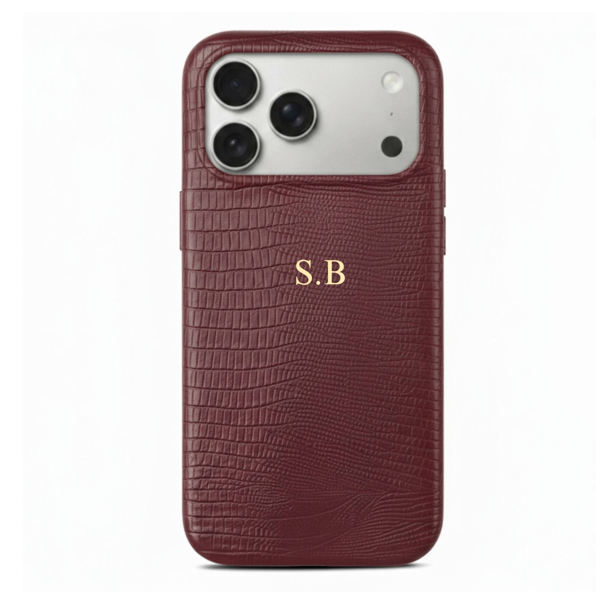Wine Leather Snake iPhone Case iPhone Pro letters
