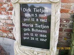 Grab von Maria Tietjen (geb. Bohnens) (12.12.1866-29.12.1947 ... - hr016