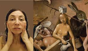 Links: Barbara Fragogna, After Bosch, Self-portrait finding out that I am ...