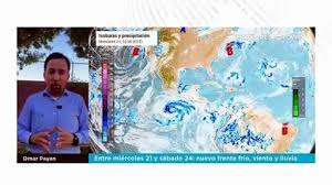 Entre el 21 y 24 de octubre en México: nuevo frente frío con su masa de aire darán paso tiempo inestable al Noroeste