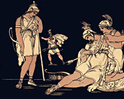 Image of Aeneid Book 11 classical art Camilla warrior death Etruscans