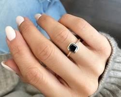 Image of Black diamond bezel ring
