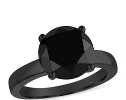 Image of Black diamond solitaire ring