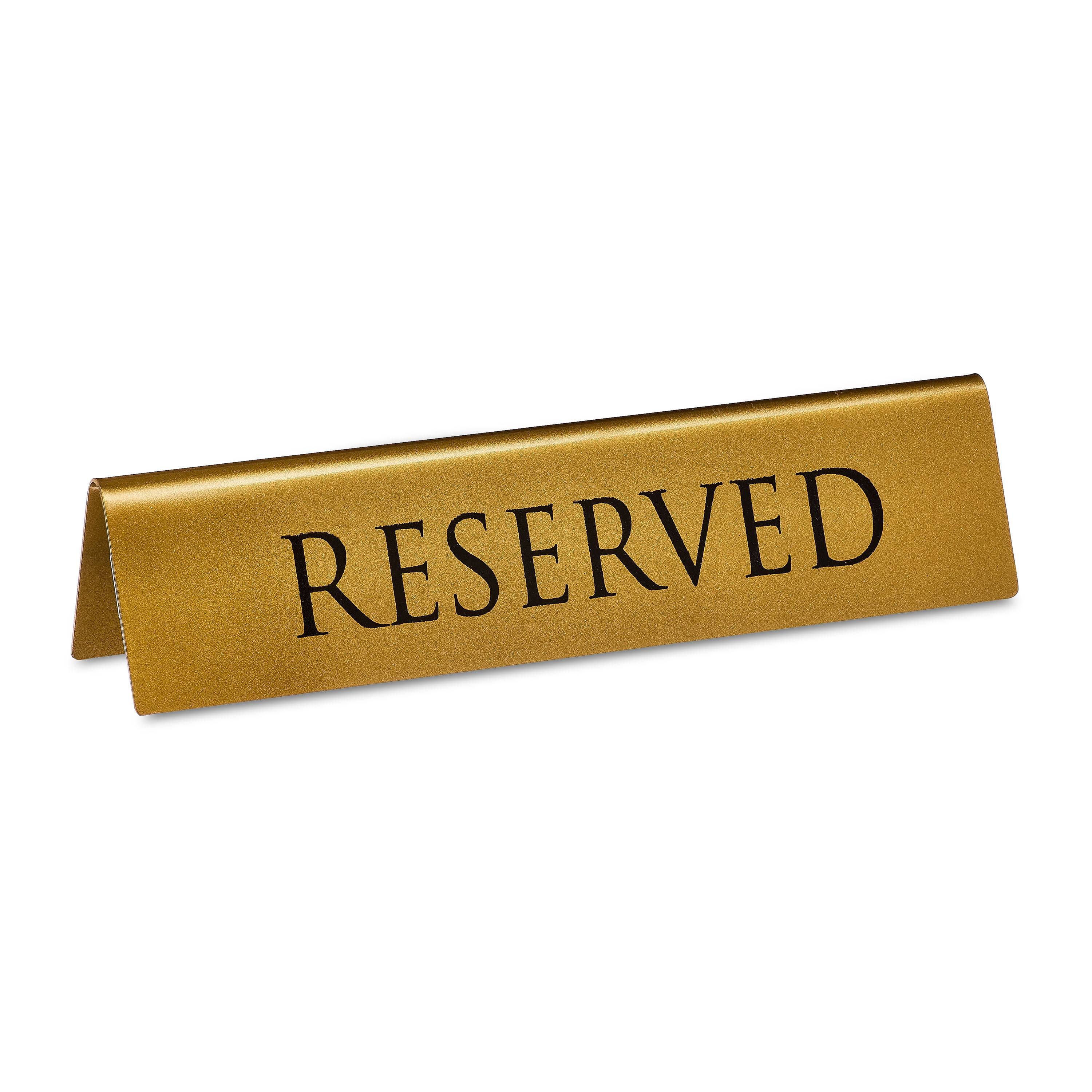 Gold Metal Tabletop Reserved Sign