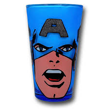 Have a drink with Captain America with this Captain America Glitter Pint Glass. Everything will taste better in a glitter glass featuring the first Avenger. - Captain-America-Glitter-Pint-Glass