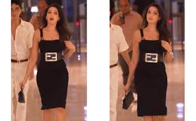 Nora Fatehi’s Black Bodycon Dress Takes Her Fashion Game Up A Few Notches