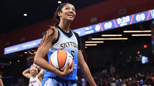 angel reese in action on the court