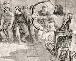 Image of Odyssey Book 21 classical art Penelope's Archery Contest and Bow
