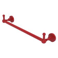 Allied Brass WP-41-24-HK-FER Waverly Place Collection 24 Inch Towel Bar with Integrated Hooks, Fire Engine Red