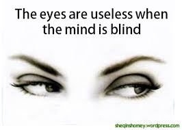 Image result for eyes are useless when the mind is blind