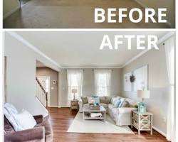 Image of beforeandafter photo of a room painted in a single day