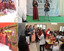 Image of Students celebrating at a departmental fest at Karnataka University