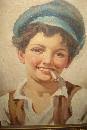 Early Twentieth Century Oil Paintings By Enrico Frattini, Italian, &quot;Portrait Of A Boy Smoking&quot; and &quot;Portrait Of A ... - 367337191_thumbnail