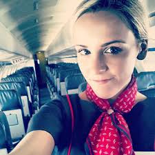 Flight attendant Catherine Amos&#39; Instagrammed selfie.Photo: Instagram - mile-high-selfie2