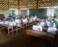 A basic rural school building in Cambodia